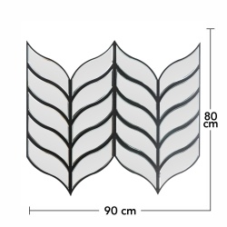Panou riflaj acustic decorativ, Oglinda si pasla, AC6, 90x80x1.2cm, Gri - Img 7