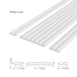 Panou riflaj decorativ 3D, Cloud - 12x1.2x270 cm, Manavi - Img 4