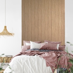Panou riflaj decorativ 3D Olmo, Oak Gold II, 12.2x1.2x270 cm - Img 2