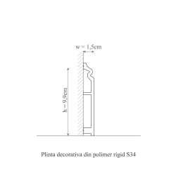 Plinta polimer rigid, Manavi, S34-9.9x1.5x200 cm - Img 2