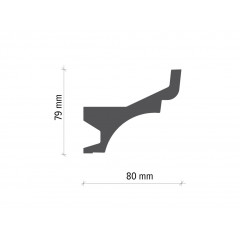 Profil pentru banda LED din poliuretan KF716 - 7.9x8x200 cm - Img 2