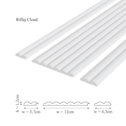 Profil stanga riflaj decorativ 3D, Cloud L, 3.7x1.2x250 cm, Manavi - Img 3