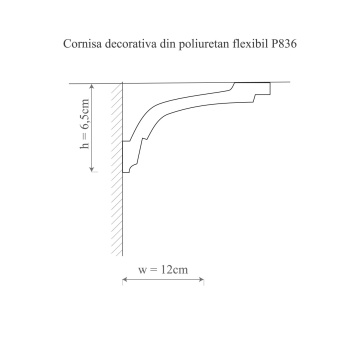 Scafa poliuretan flexibil, Manavi, P836F - 6.5x12x200 cm - Img 2