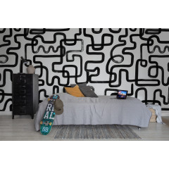 Tapet Artzy Lines, Graphite, Rebel Walls - Img 1
