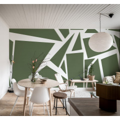 Tapet Bold Mosaic, Moss Green, Rebel Walls - Img 1