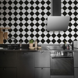 Tapet Checkered Tiles, Black & White, Rebel Walls, 5 mp / rola