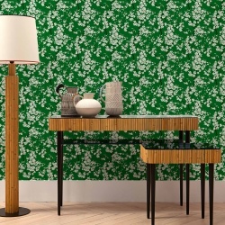 Tapet Cherry Blossom, Emerald, Coordonne 5mp / rola