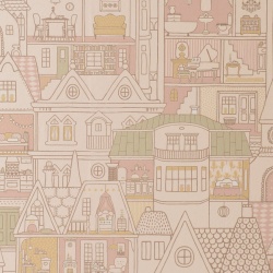 Tapet Dollhouse, Sunny Pink, Majvillan - Img 2