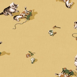 Tapet, Kittens, Mustard, Coordonne, 5mp / rola