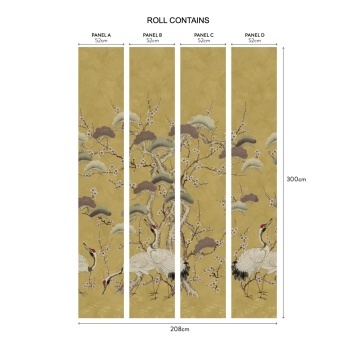 Tapet, Kyoto Blossom, Golden Yellow, 1838 Wallcoverings, 6.53mp / rola - Img 2