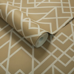 Tapet, Metro, Mustard Yellow Luxury Geometric, 1838 Wallcoverings, 5.3mp / rola - Img 2