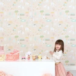 Tapet My Farm, Soft Pink, Majvillan