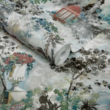 Tapet, Pavilion, Fern Green Luxury Toile, 1838 Wallcoverings, 7mp / rola - Img 2