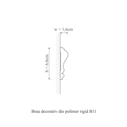 Brau polimer rigid, Manavi, B11 - 6.6x1.6x200 cm - Img 2