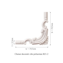Chenar din poliuretan, Manavi, B21-2 - 19.5x19.5x1.2 cm - Img 2