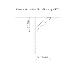 Cornisa polimer rigid, Manavi, C5 - 5x4.7x200 cm - Img 2