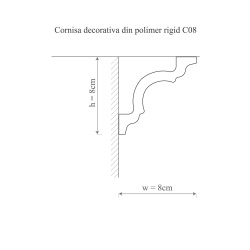 Cornisa polimer rigid, Manavi, C8 - 8x8x200 cm - Img 2