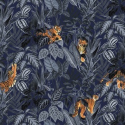 Fototapet, 3D Mischievous Tigers, Moonlight, Rebel Walls - Img 2