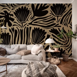 Fototapet, Abstract Blossoms, Brown, Rebel Walls