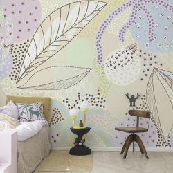 Fototapet, Artsy Leafs, Lilac, Rebel Walls - Img 6