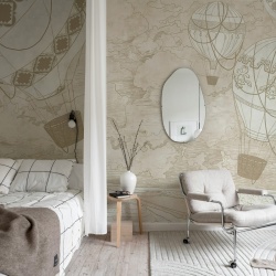 Fototapet, Balloon Travelers, Beige, Rebel Walls - Img 3