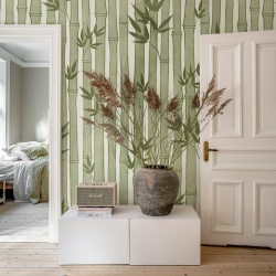 Fototapet, Bamboo Forest, Green, Rebel Walls