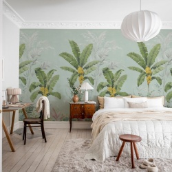 Fototapet, Banana Tree Jungle, Light Blue, Rebel Walls