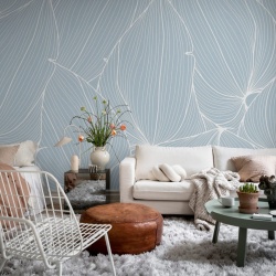 Fototapet, Big Leafs, Baby Blue, Rebel Walls - Img 3