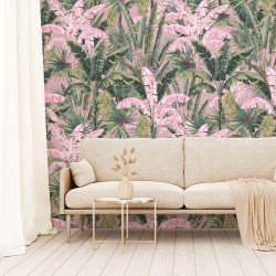 Fototapet Blush Groove in pink jungle, VLAdiLA
