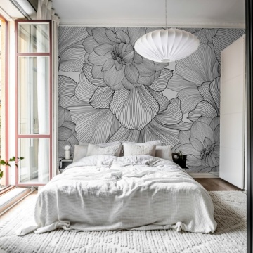 Fototapet, Bold Dahlia, Graphite, Rebel Walls - Img 3