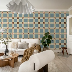Fototapet, Bold Grid, Light Blue, Rebel Walls