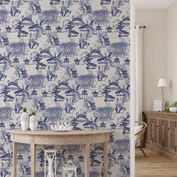 Fototapet Chinese toile (blue), VLAdiLA - Img 2