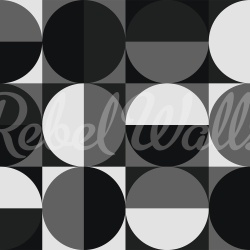 Fototapet, Circle Grid, Black & White, Rebel Walls - Img 2