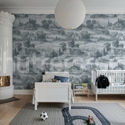 Fototapet, Countryside Toile, Oxford Blue, Rebel Walls - Img 3