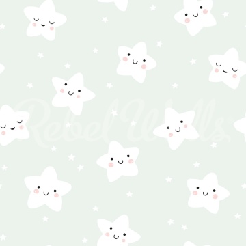 Fototapet, Cute Stars, Mint, Rebel Walls - Img 2