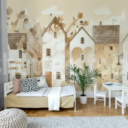 Fototapet, Cute Village, Autumn, Rebel Walls - Img 3