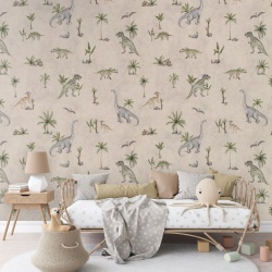 Fototapet Dashing Dinos - Sand, Kikki Belle
