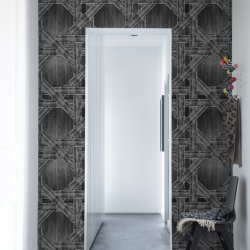 Fototapet, Denim Trellis, Black, Rebel Walls