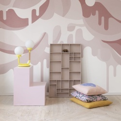 Fototapet, Dripping Ice Cream, Pink, Rebel Walls
