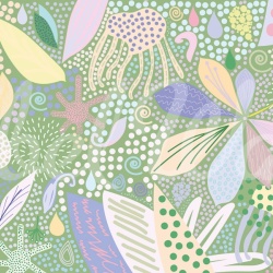 Fototapet, Flower Art, Green, Rebel Walls - Img 5