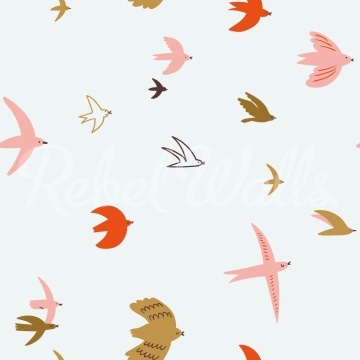 Fototapet, Flying Birds, Light Blue, Rebel Walls - Img 2