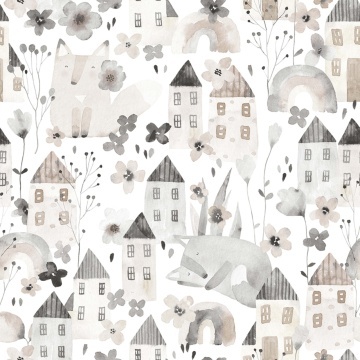 Fototapet, Fox Village, Gray, Rebel Walls - Img 2