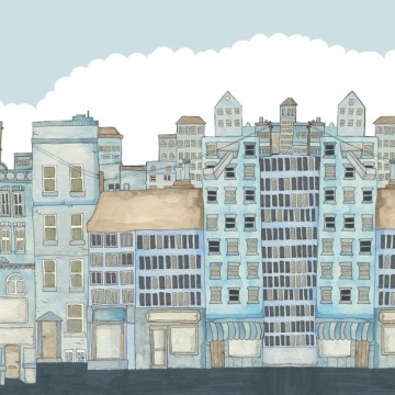 Fototapet, Funny Houses, Light Blue, Rebel Walls - Img 2