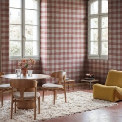 Fototapet, Gingham, Red, Rebel Walls