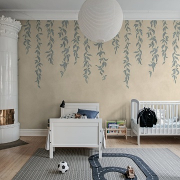 Fototapet, Hanging Leaves, Blue, Rebel Walls - Img 3