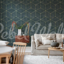 Fototapet, Hexaeder, Blue, Rebel Walls