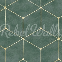 Fototapet, Hexaeder, Green, Rebel Walls - Img 2