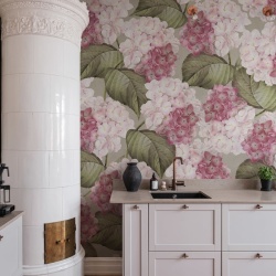 Fototapet, Hydrangea, Pink, Rebel Walls - Img 3