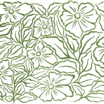 Fototapet, Ink Flowers, Green, Rebel Walls - Img 2