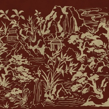 Fototapet, Ink Horizon, Burgundy, Rebel Walls - Img 2